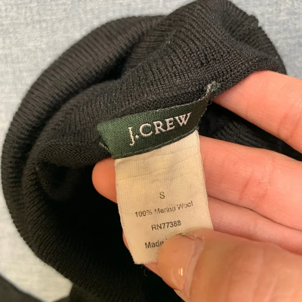 J.Crew Sweater Mens Small Black Turtle Neck Long Sleeve Casual Fit Ribbed Hem